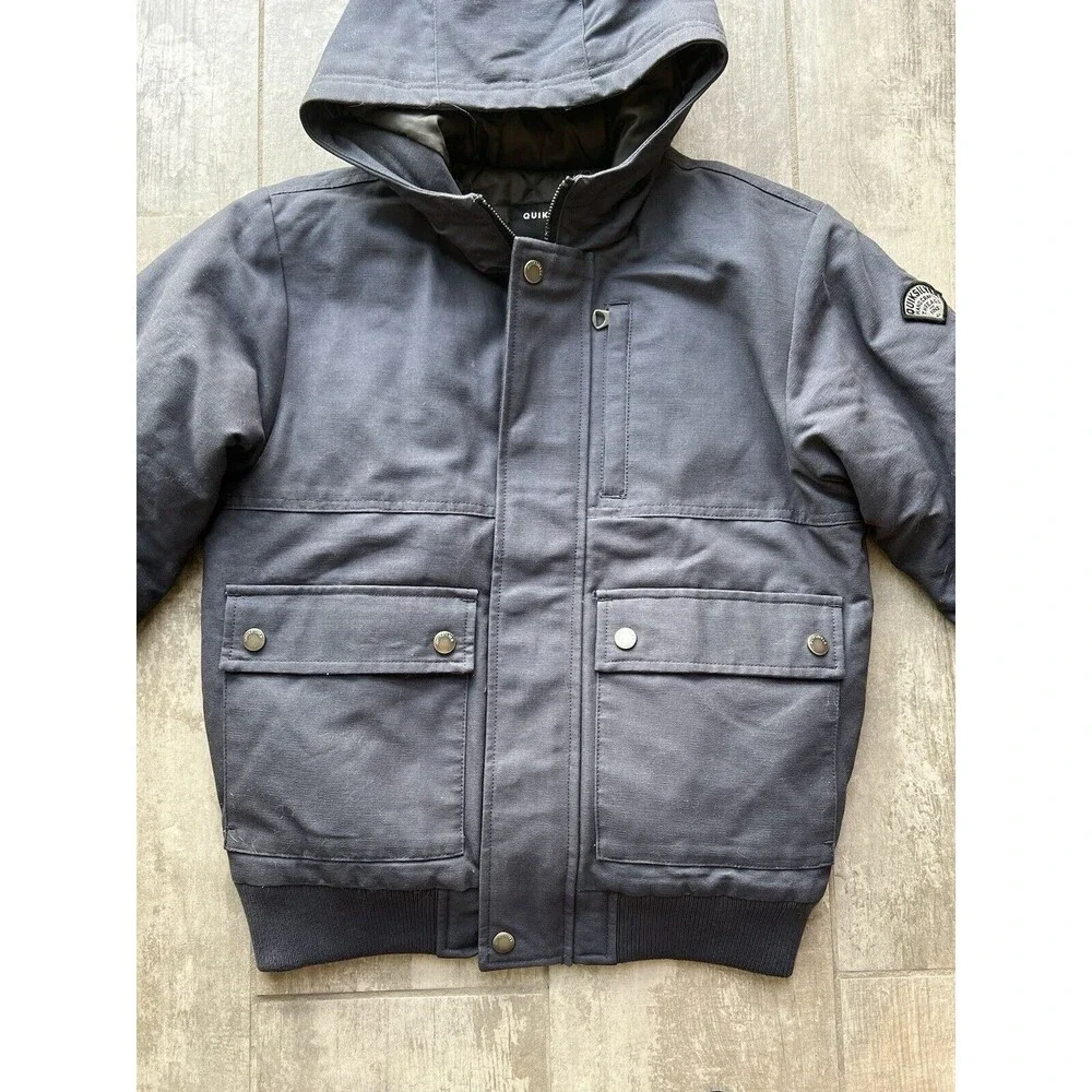 QUIKSILVER Boys Youth Brooks Water Repellant Hooded Insulated Warm Jacket M 12